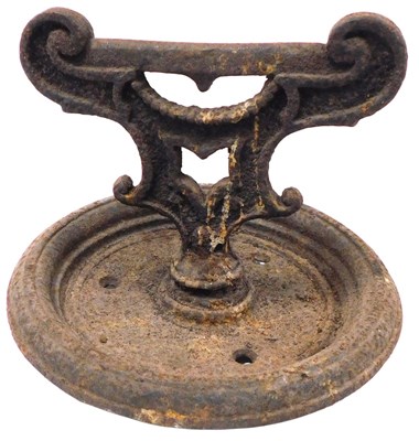 Lot 143 - A Victorian cast iron boot scraper, on a...