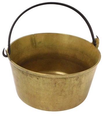 Lot 146 - A brass jam pan, with a cast iron handle, 35cm...