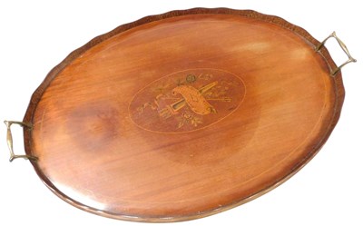 Lot 151 - An Edwardian mahogany twin-handled galleried...