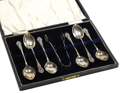 Lot 311 - A set of six George V silver coffee...