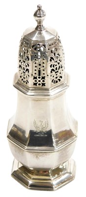 Lot 319 - A George I silver sugar castor, of octagonal...
