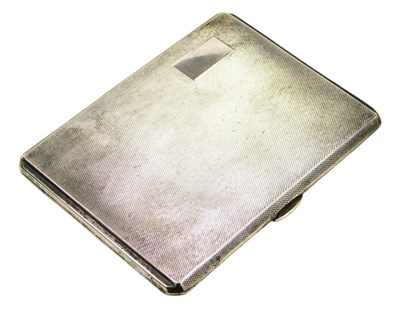 Lot 322 - A George VI silver cigarette case, with engine...