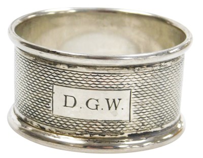 Lot 326 - An Elizabeth II silver napkin ring, with...