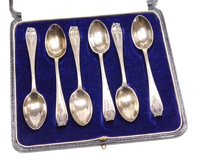 Lot 328 - A set of six George V silver coffee...