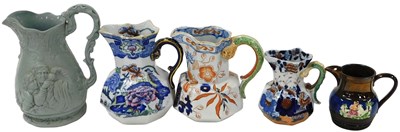 Lot 174 - Three 19thC Masons Ironstone hydra jugs, and...
