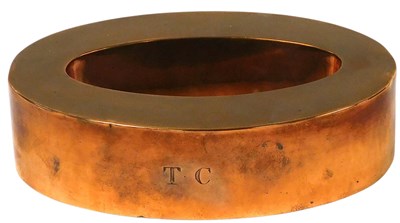 Lot 175 - A late 19thC copper mousse mould, engraved T....