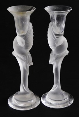 Lot 182 - A pair of Carl Faberge frosted and clear glass...