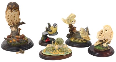 Lot 182 - Five sculptures of birds, including a Chiltern...