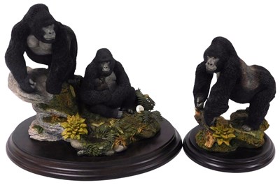 Lot 254 - Two Country Artists Gorilla figure groups,...