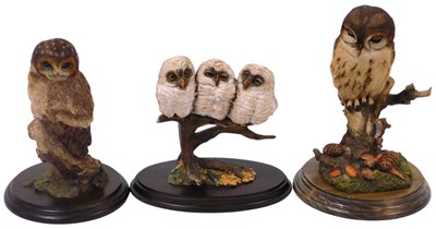 Lot 256 - Three Country Artists bird figures, modelled...