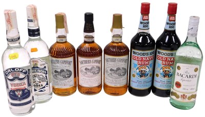 Lot 259 - A group of alcohol, comprising three one litre...