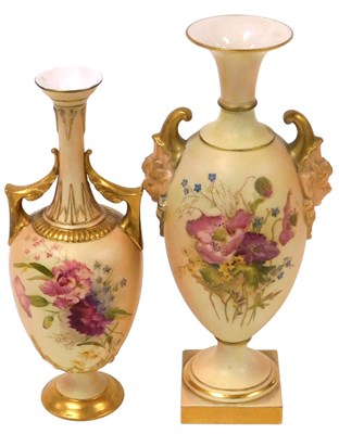 Lot 332 - Two Royal Worcester blush porcelain vases, one...