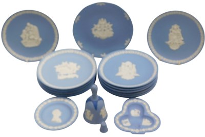 Lot 409 - A group of Wedgwood blue Jasperware, to...