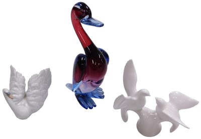 Lot 411 - A Lladro porcelain figure modelled as a swan,...