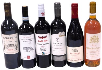 Lot 273 - Five bottles of red wine, comprising Chateau L'...