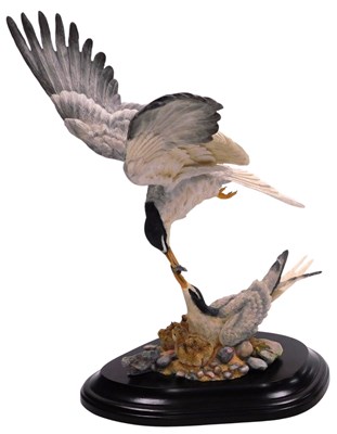 Lot 358 - A painted composition figure of two seagulls...