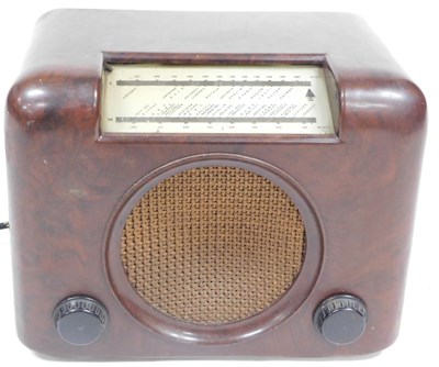Lot 364 - A Bush type DAC.90 brown Bakelite radio, 30cm...