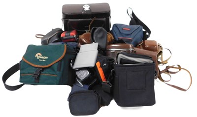 Lot 375 - A group of camera cases, to include Zenit,...