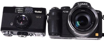Lot 431 - A Panasonic Lumix FZ38 camera, and a Rollei...