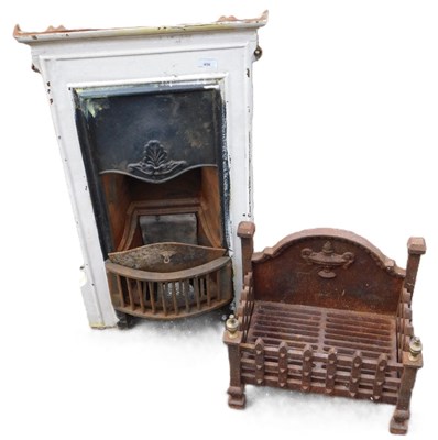 Lot 456 - A Victorian bedroom cast iron fireplace, 47cm...