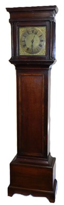 Lot 457 - An 18thC oak longcase clock, with pillared...