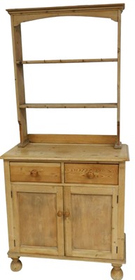 Lot 462 - A Victorian stripped pine narrow dresser, with...