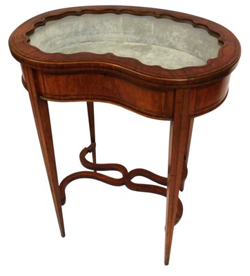 Lot 472 - An Edwardian string inlaid satinwood kidney...