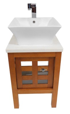 Lot 488 - A modern oak vanity unit, with square sink top,...