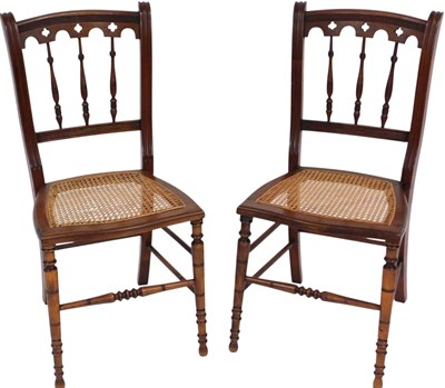 Lot 490 - Two bedroom chairs, being two Victorian walnut...