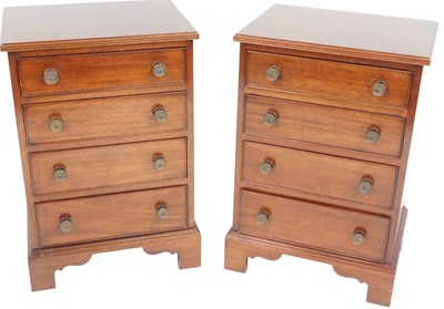 Lot 493 - A pair of Regency style mahogany bedside four...