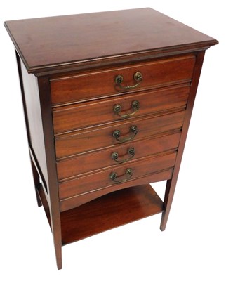 Lot 784 - A Victorian mahogany music cabinet, with drop...