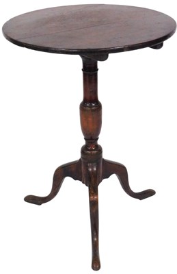 Lot 503 - A George III oak tripod table, with circular...