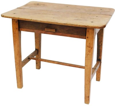 Lot 505 - A 19thC oak side table, with single drawer and...