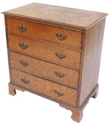 Lot 506 - A George III oak chest of four graduated...