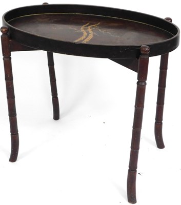 Lot 518 - A late Victorian tray top table, with oval...
