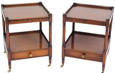 Lot 520 - A pair of Regency style mahogany night tables,...