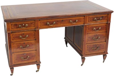 Lot 521 - An Edwardian crossbanded mahogany twin...