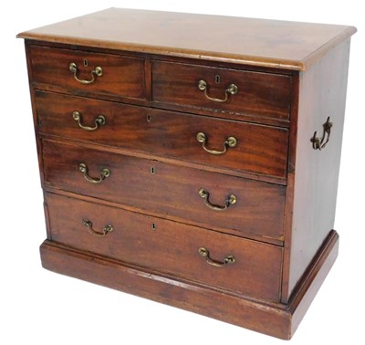 Lot 540 - A George III mahogany chest, of two short and...