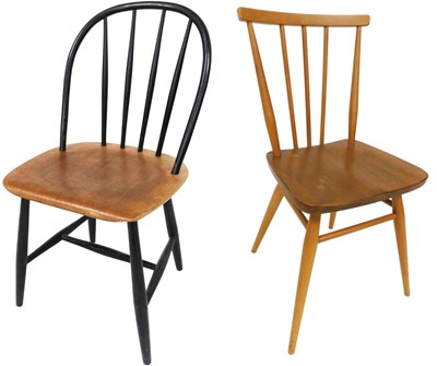 Lot 550 - Two spindle back chairs, one being two colour,...