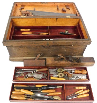 Lot 551 - A Victorian carpenter's tool chest and...
