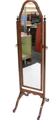 Lot 554 - A Georgian style walnut full length dressing...