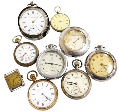 Lot 559 - Eight various pocket watches, in silver, gold...