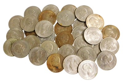 Lot 566 - Thirty three Churchill crowns.