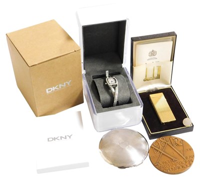 Lot 584 - A Dunhill lighter, cased, DKNY lady's...
