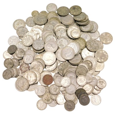 Lot 605 - Pre-decimal silver coins, including shillings,...