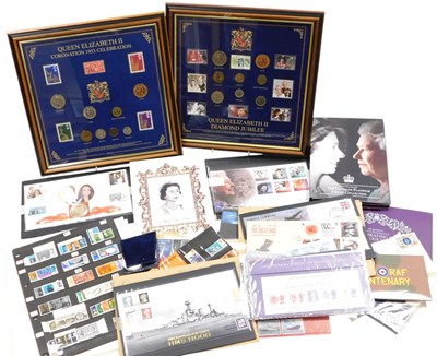 Lot 608 - Two framed coin and stamp displays for The...