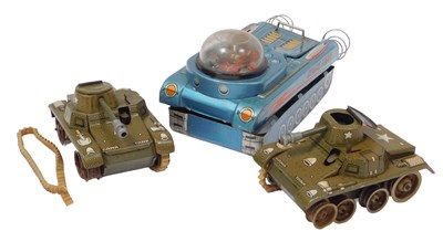 Lot 294 - An SH battery operated tinplate M18 space tank,...