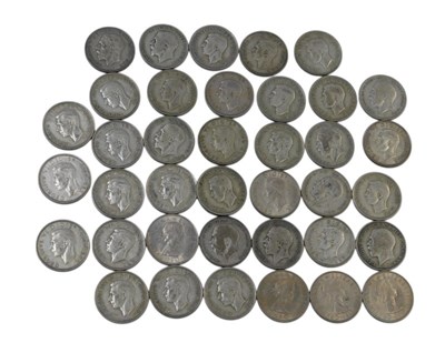 Lot 233 - George VI and later half crowns, some part...