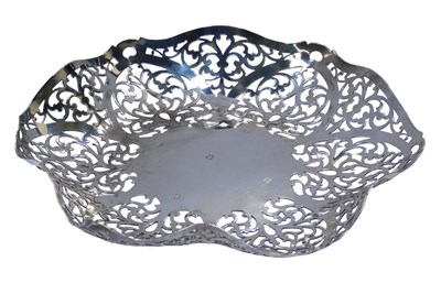 Lot 11 - An Elizabeth II Irish silver pierced dish,...