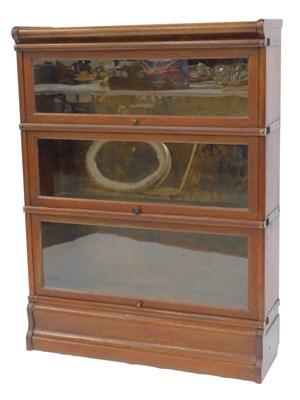 Lot 17 - A Globe Wernicke oak three sectional...